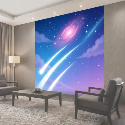 Фотообои Космическое небо с кометами