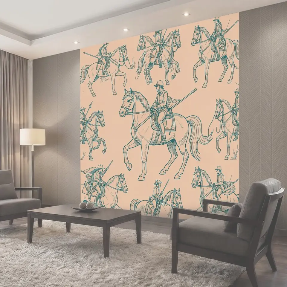 Фотообои Кавалерия с копьями на конях