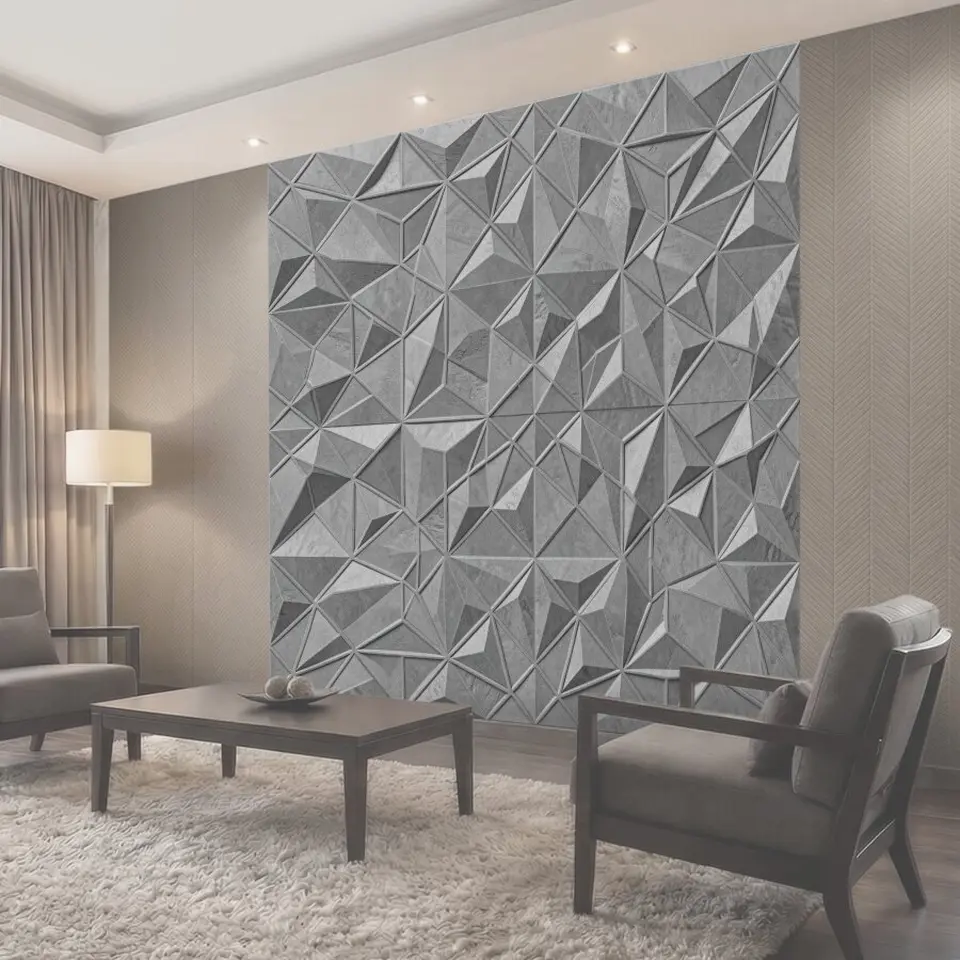 Фотообои Серый геометрический 3D-ромбузор