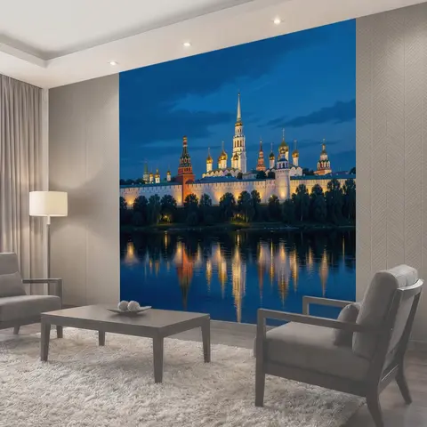 Фотообои Ночной Кремль у реки