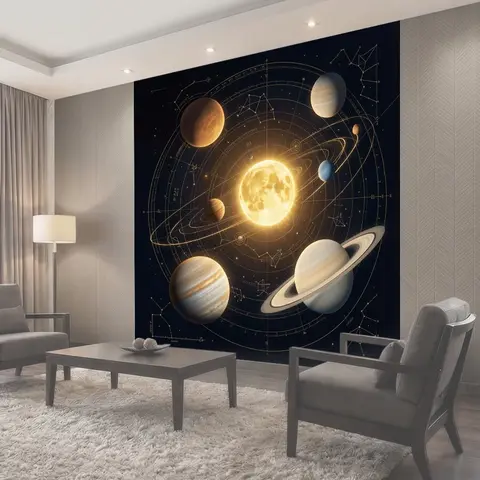 Фотообои Космическая система с планетами