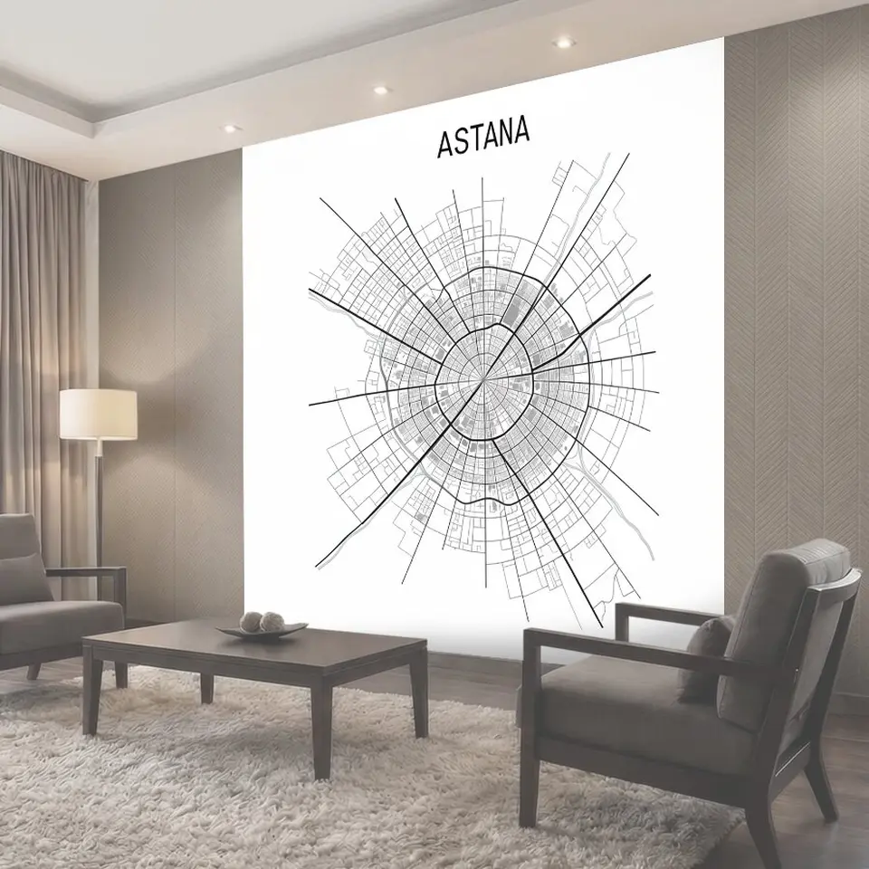 Фотообои Карта Астаны в минимализме
