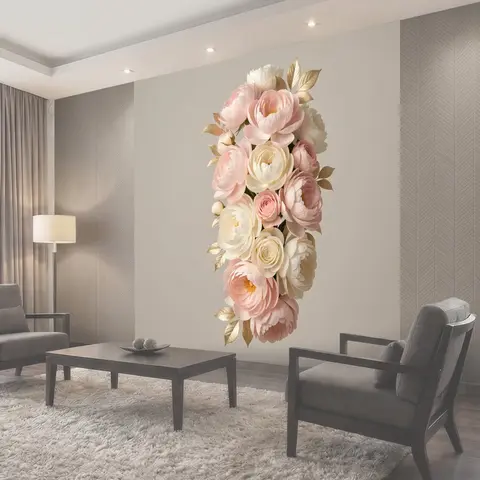 Фотообои Нежный букет пионов и роз