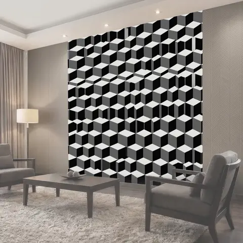 Фотообои Кубический 3D-паттерн в шахмате