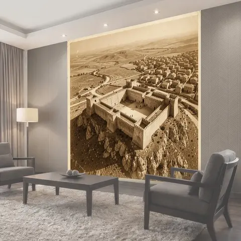 Фотообои Древняя цитадель над селением