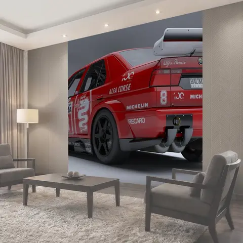 Фотообои Alfa romeo 155 dtm, автомобиль гонки, dtm чемпионат