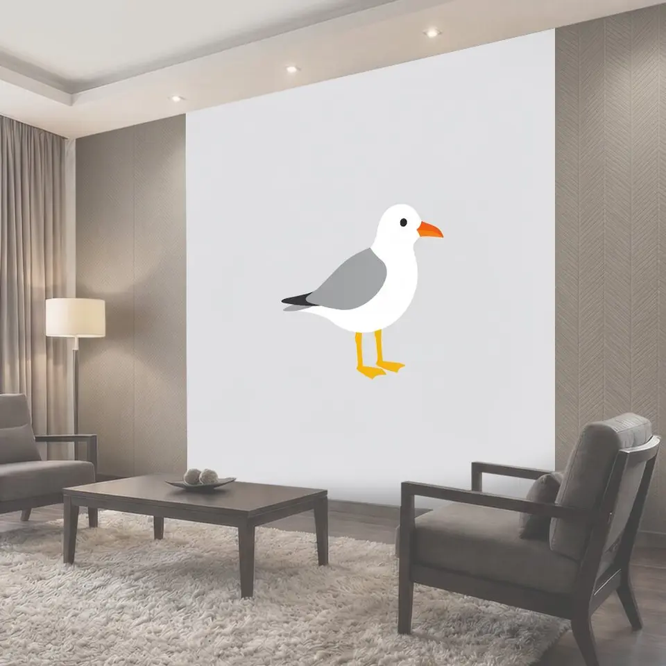 Фотообои Милая белая чайка векторная