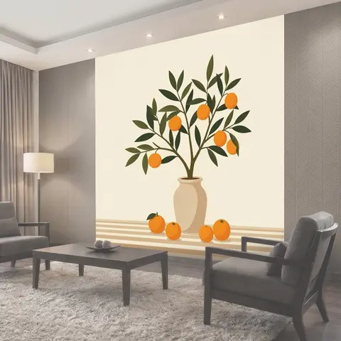 Фотообои Апельсиновое дерево в вазе