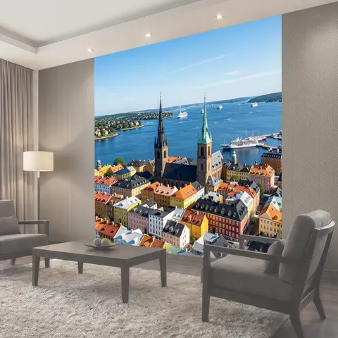 Фотообои Старый город у морского залива