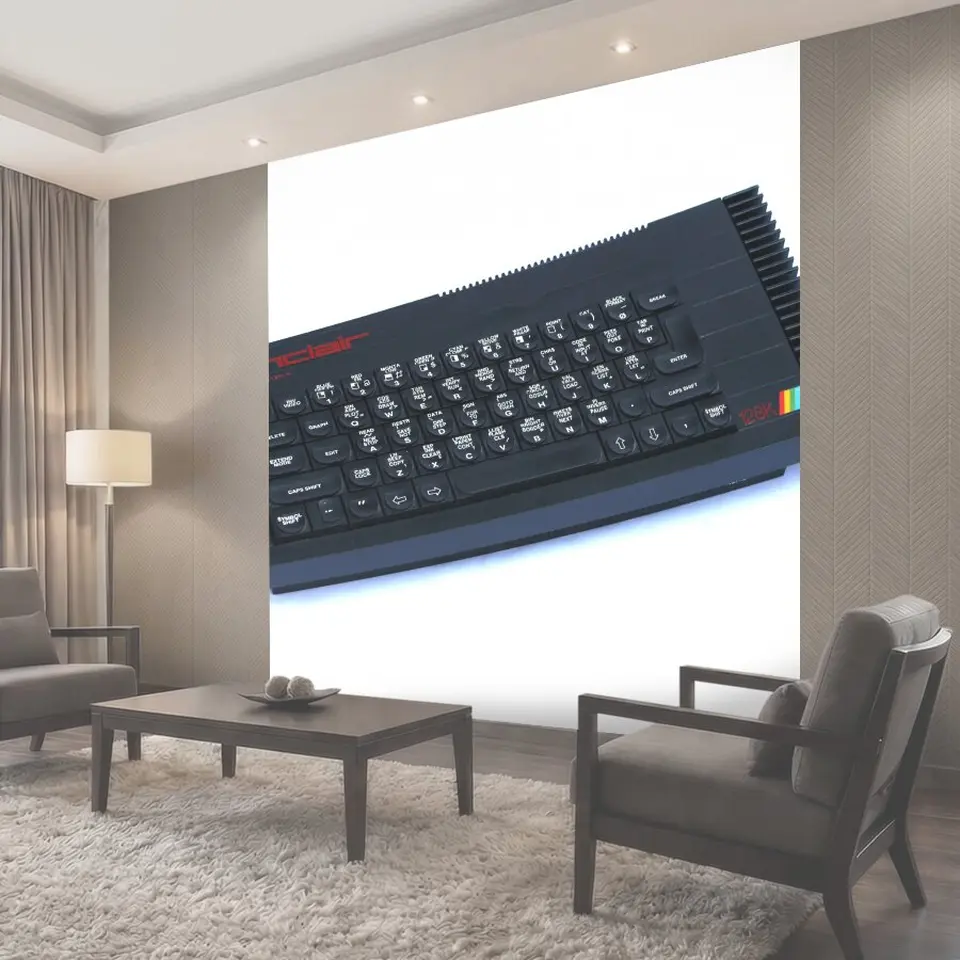 Фотообои Sinclair ZX Spectrum 128k компьютер на белом фоне старые устаревшие ретро ​​винтаж