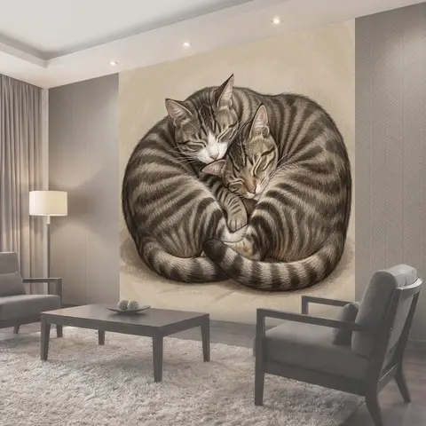 Фотообои Трогательные котята в обнимку