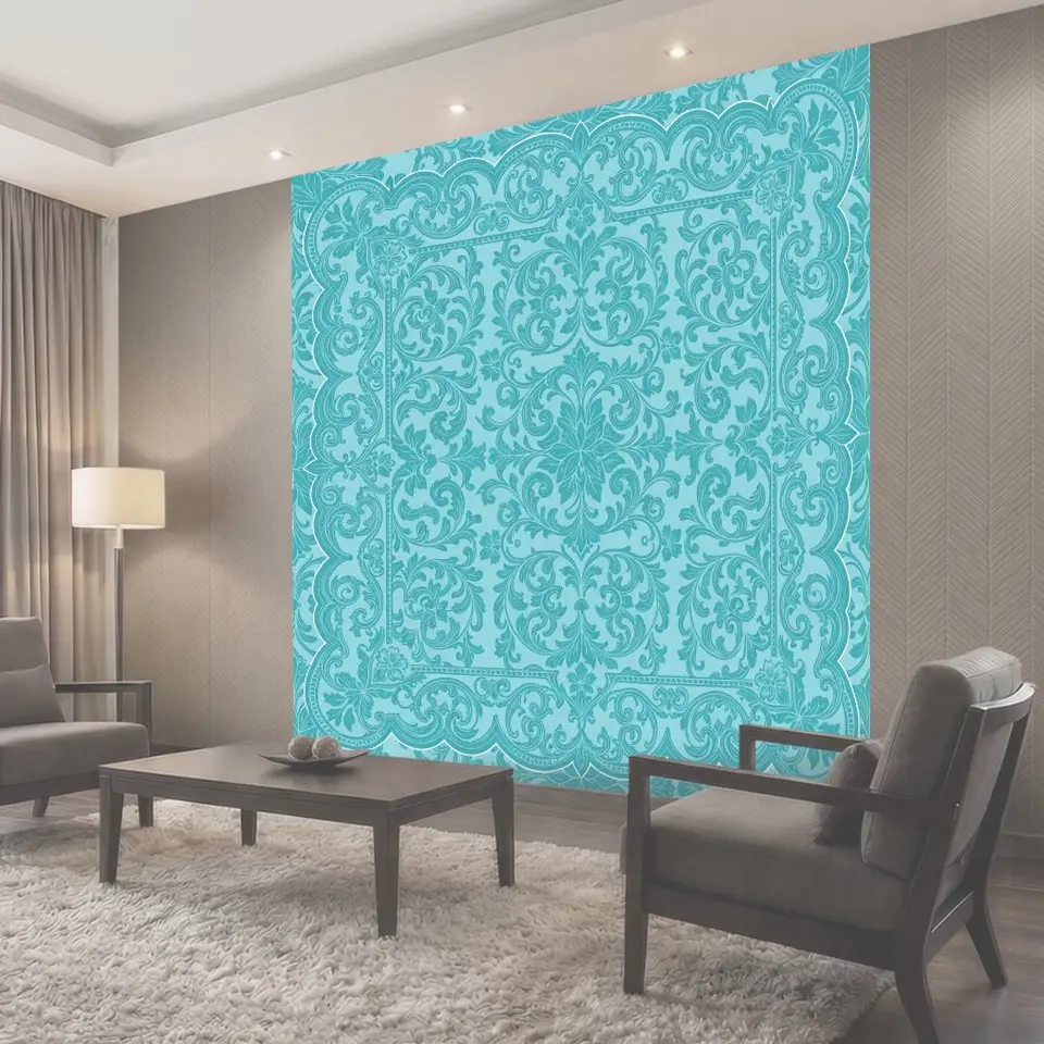 Фотообои Бирюзовый барочный орнамент