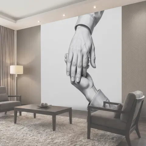 Фотообои Соединенные руки в жесте поддержки
