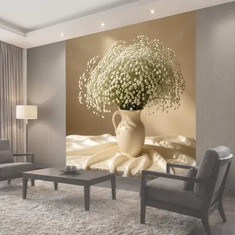 Фотообои Белоснежный букет в кувшине