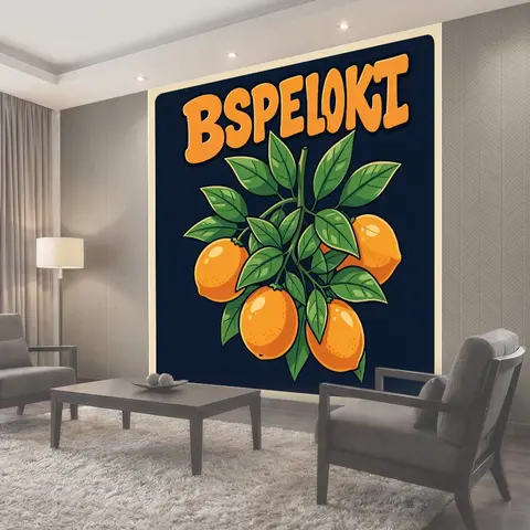 Фотообои Ветка апельсинов с листьями