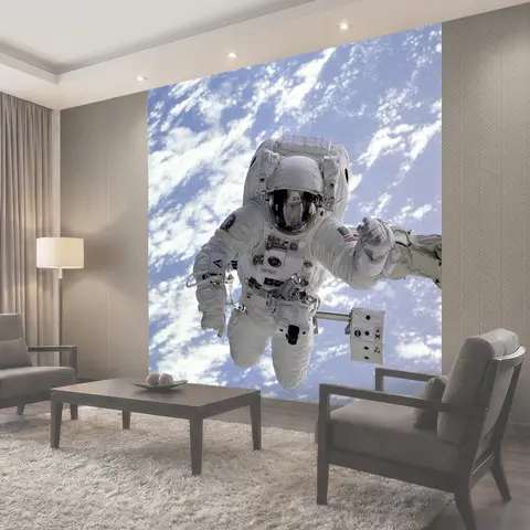 Фотообои Космонавт, космический шатл, выход в открытый космос