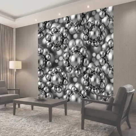 Фотообои Серебристые 3D-шары в узоре