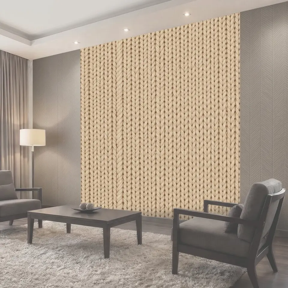 Фотообои Бежевая фактура вязаного полотна