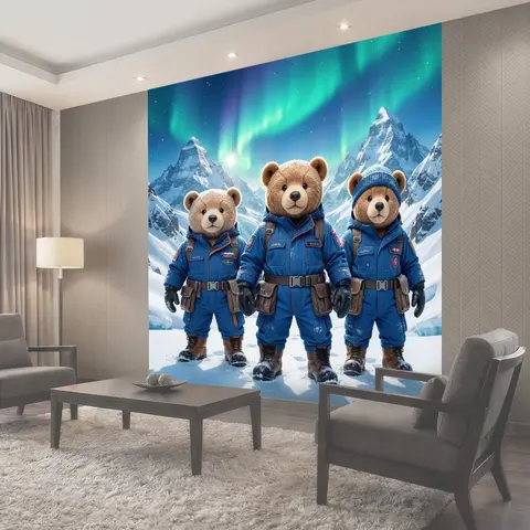 Фотообои Медвежья экспедиция в снегах