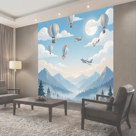 Фотообои Воздушные шары над горами