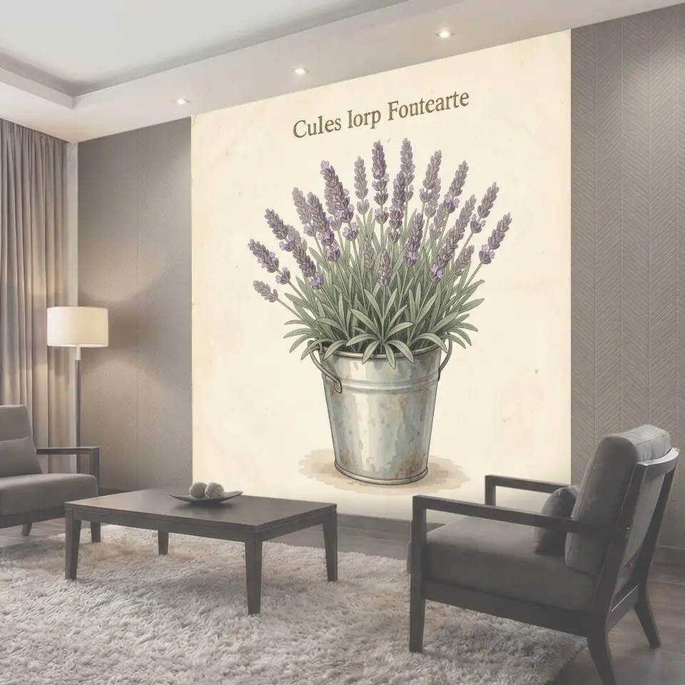 Фотообои Лаванда в металлическом ведре