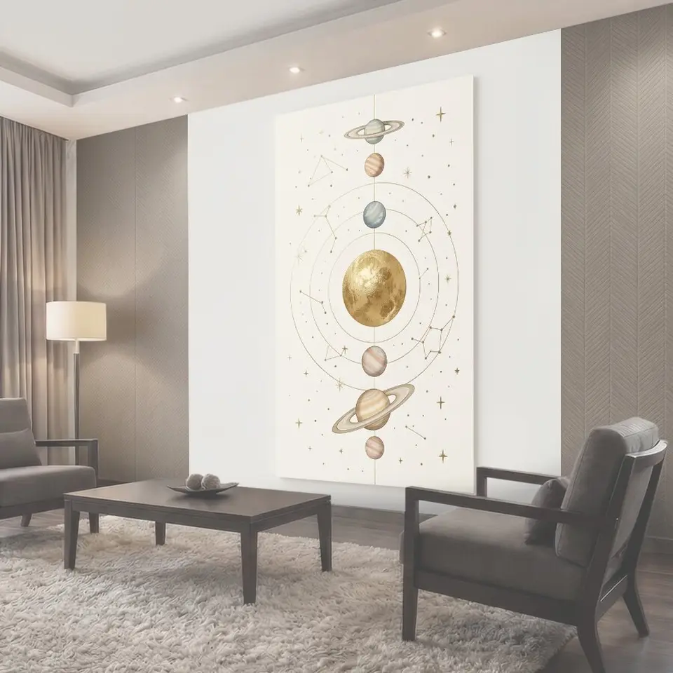 Фотообои Планеты и созвездия в золоте