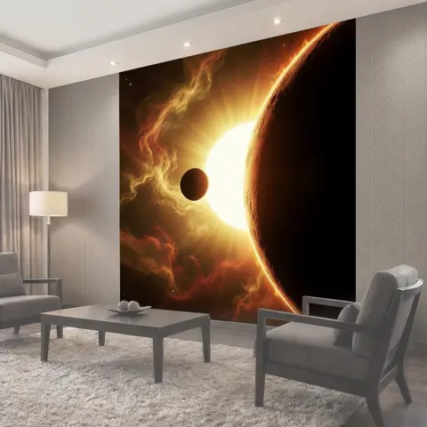 Фотообои Космическое затмение с планетами