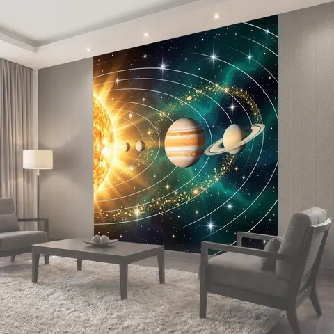 Фотообои Солнечная система с планетами