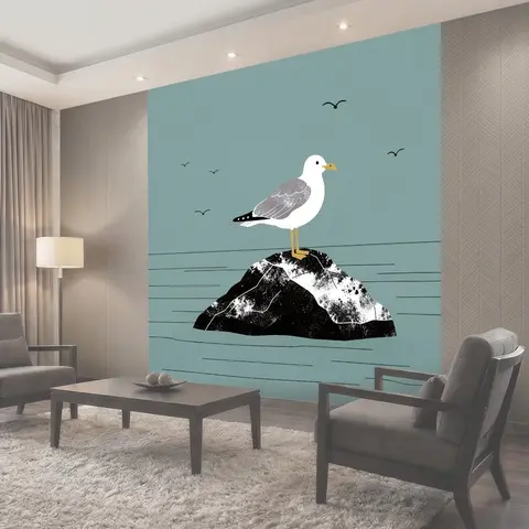 Фотообои Чайка на морском утёсе