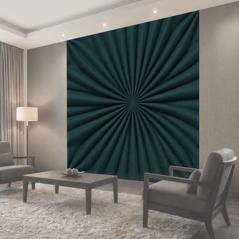 Фотообои Радиальные складки темного текстиля