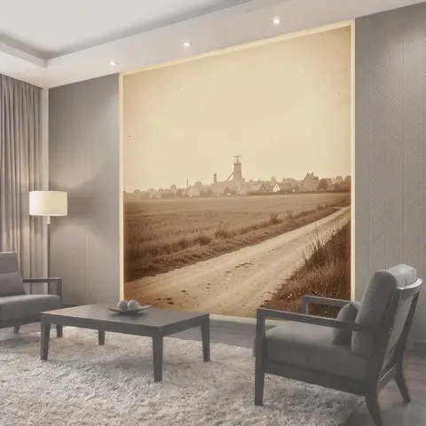Фотообои Сельская дорога к деревне