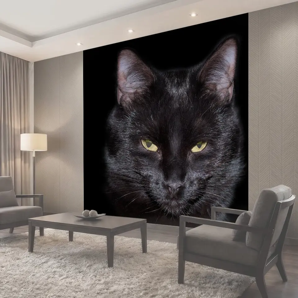 Фотообои Кошка, черный, feline