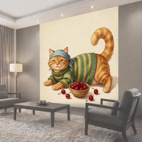 Фотообои Рыжий кот в свитере
