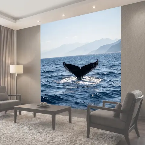 Фотообои Хвост кита над морем