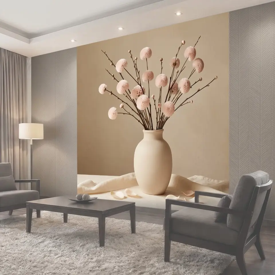 Фотообои Нежные цветы в керамической вазе