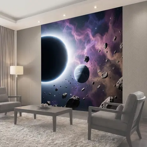 Фотообои Космос с планетами и астероидами
