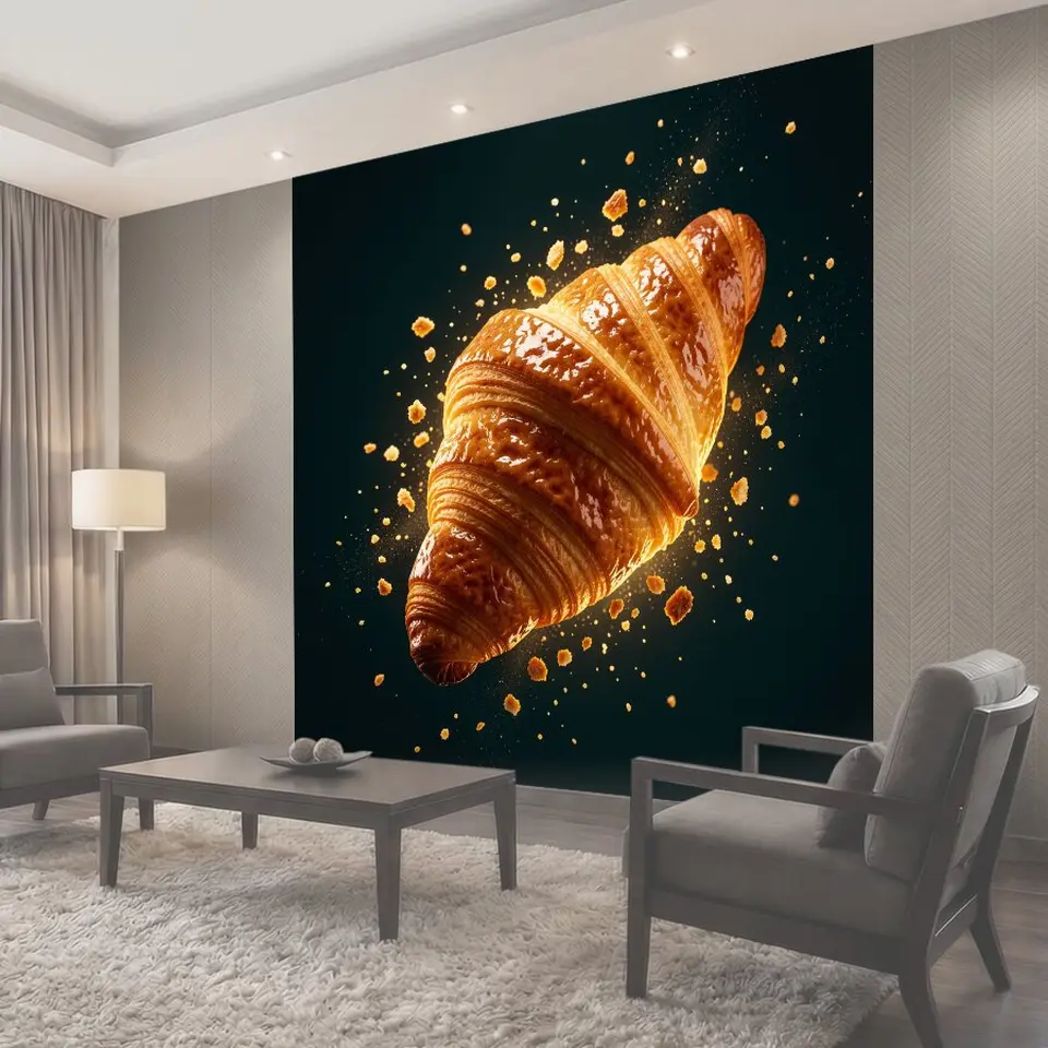 Фотообои Золотистый круассан в воздухе
