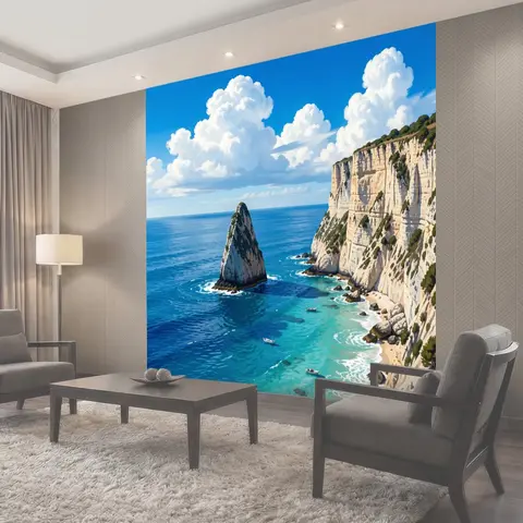 Фотообои Морские скалы и бирюзовая бухта