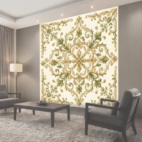 Фотообои Вензельный цветочный орнамент