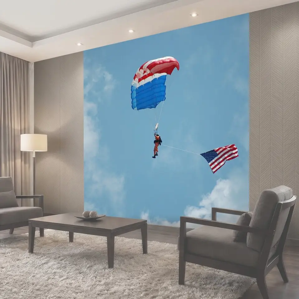 Фотообои Парашютист, парашют, крайний