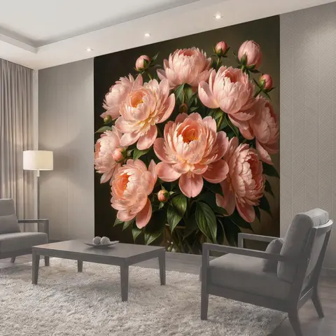 Фотообои Нежные розовые пионы