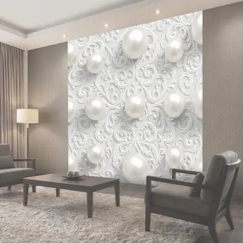 Фотообои 3D растительный орнамент и сферы