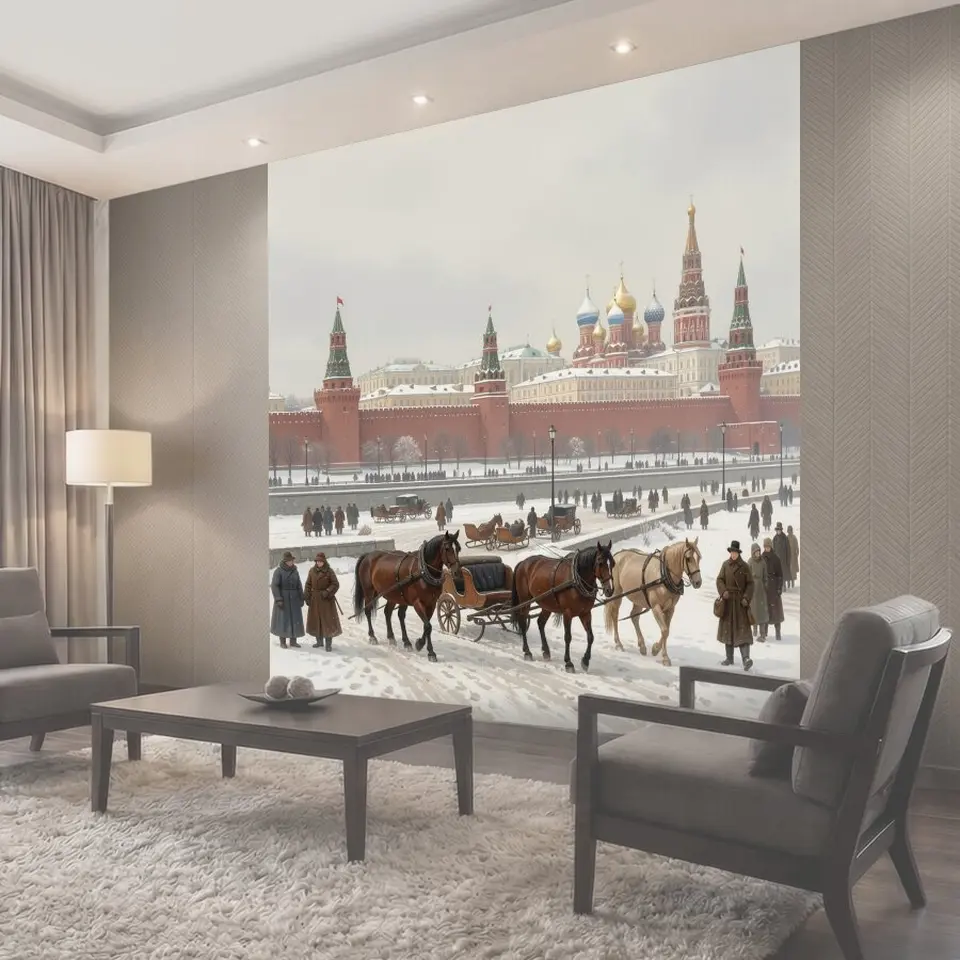 Фотообои Зимняя Москва у Кремля