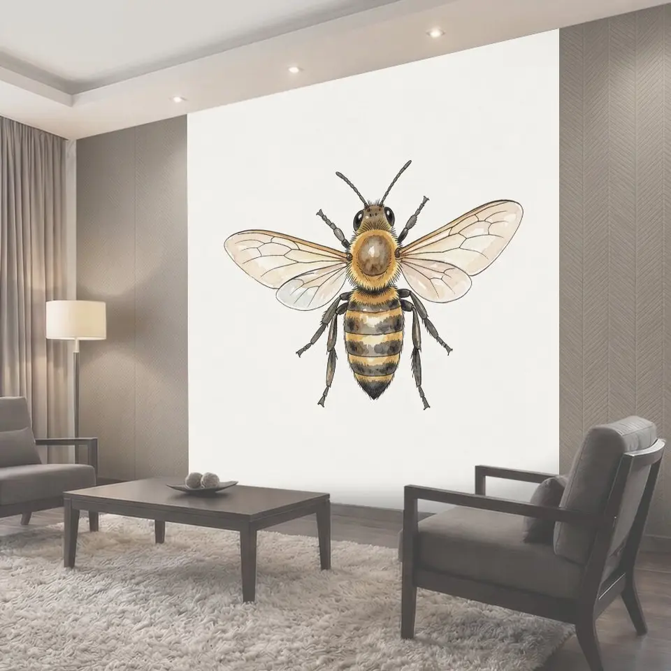 Фотообои Акварельная пчела с крыльями
