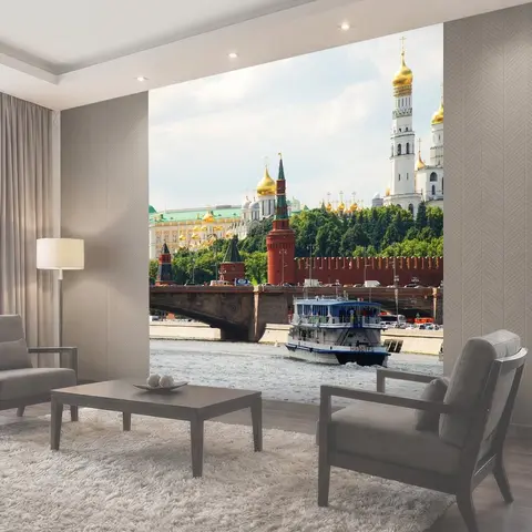 Фотообои Москва, кремль, река