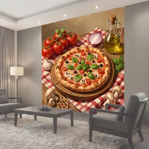 Фотообои Итальянская пицца с овощами