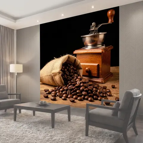 Фотообои Старинная кофемолка и зерна
