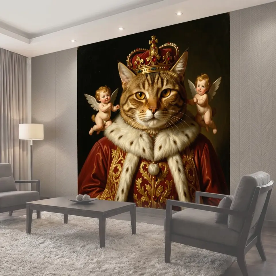 Фотообои Королевский кот с короной