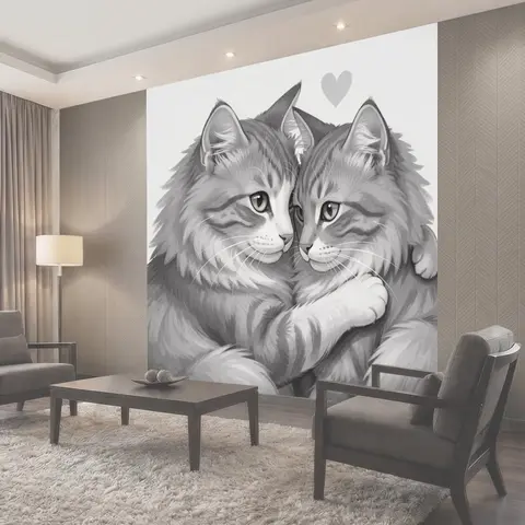 Фотообои Два обнимающихся кота