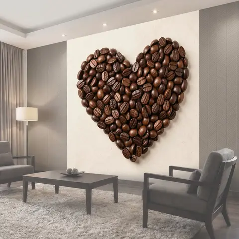 Фотообои Сердце из кофейных зерен